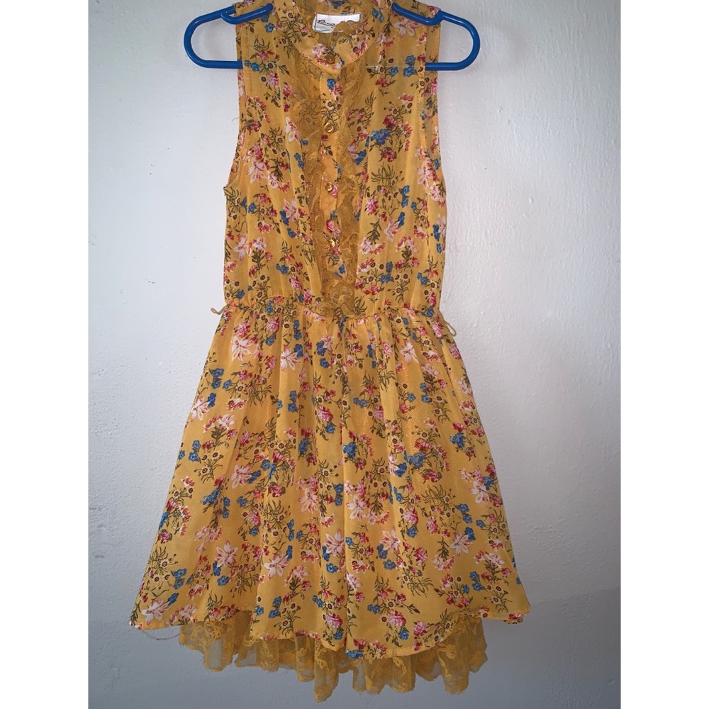 Girls Yellow Floral Dress